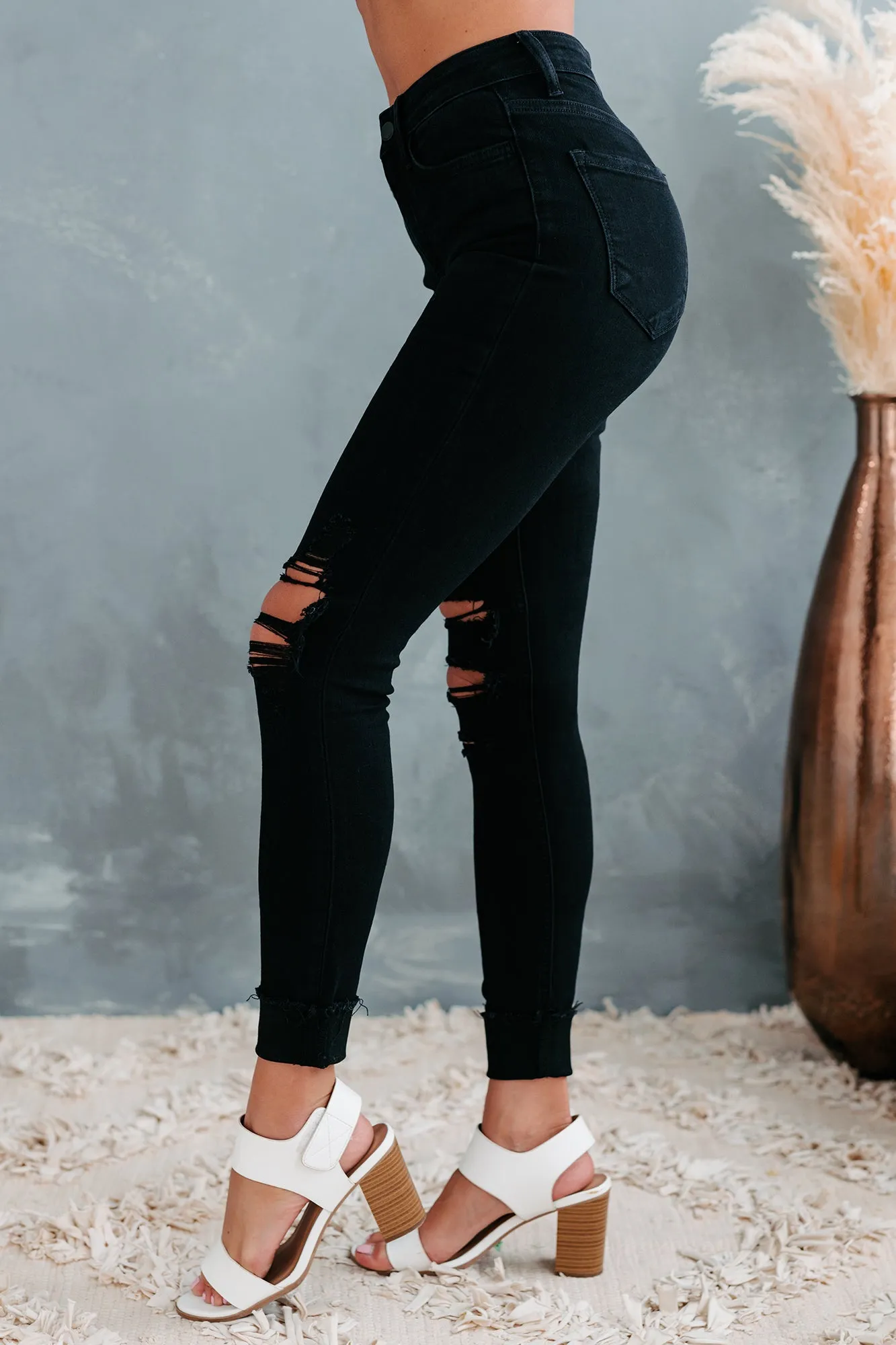 Stellan Flying Monkey High-Rise Distressed Skinny Jeans (Black)
