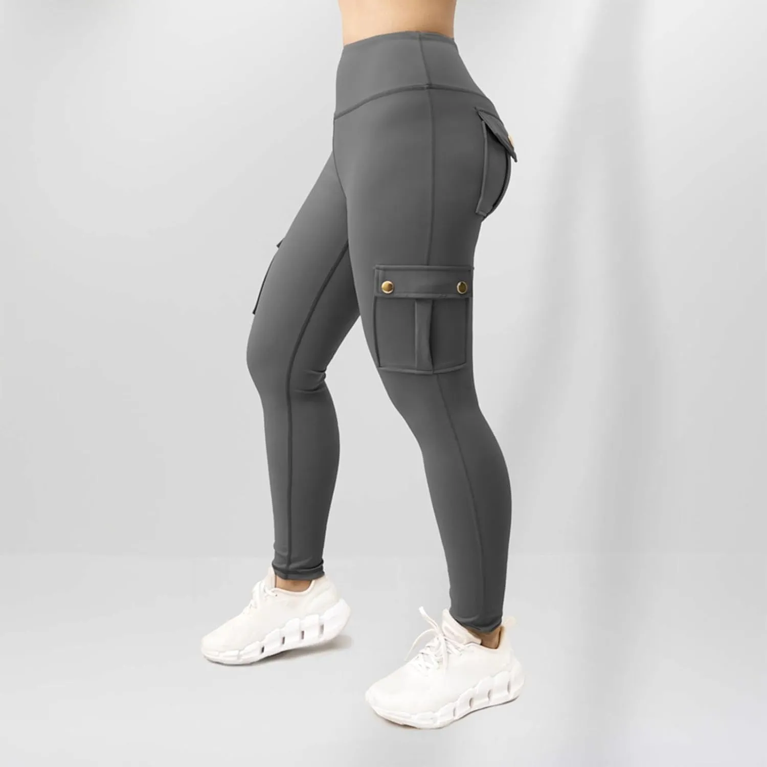 TARIENDY Women's Workout Cargo Leggings High Waist Tummy Control Running Yoga Pants Butt Lifting Leggings with Pockets