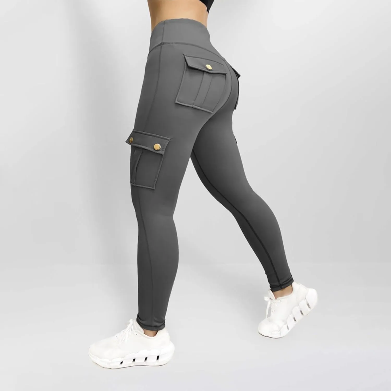 TARIENDY Women's Workout Cargo Leggings High Waist Tummy Control Running Yoga Pants Butt Lifting Leggings with Pockets