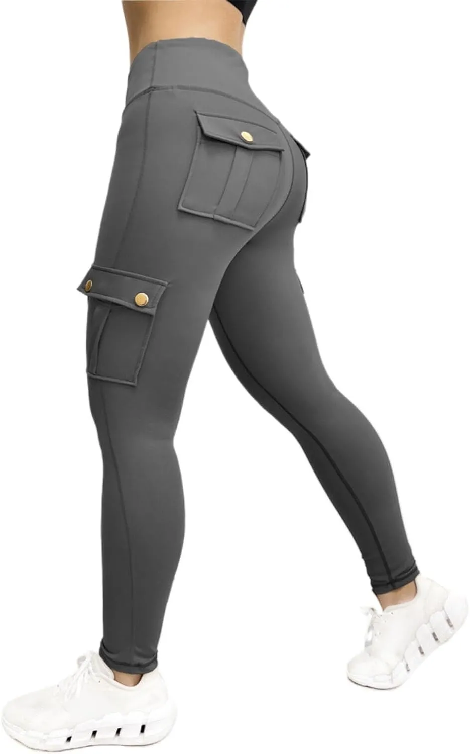 TARIENDY Women's Workout Cargo Leggings High Waist Tummy Control Running Yoga Pants Butt Lifting Leggings with Pockets
