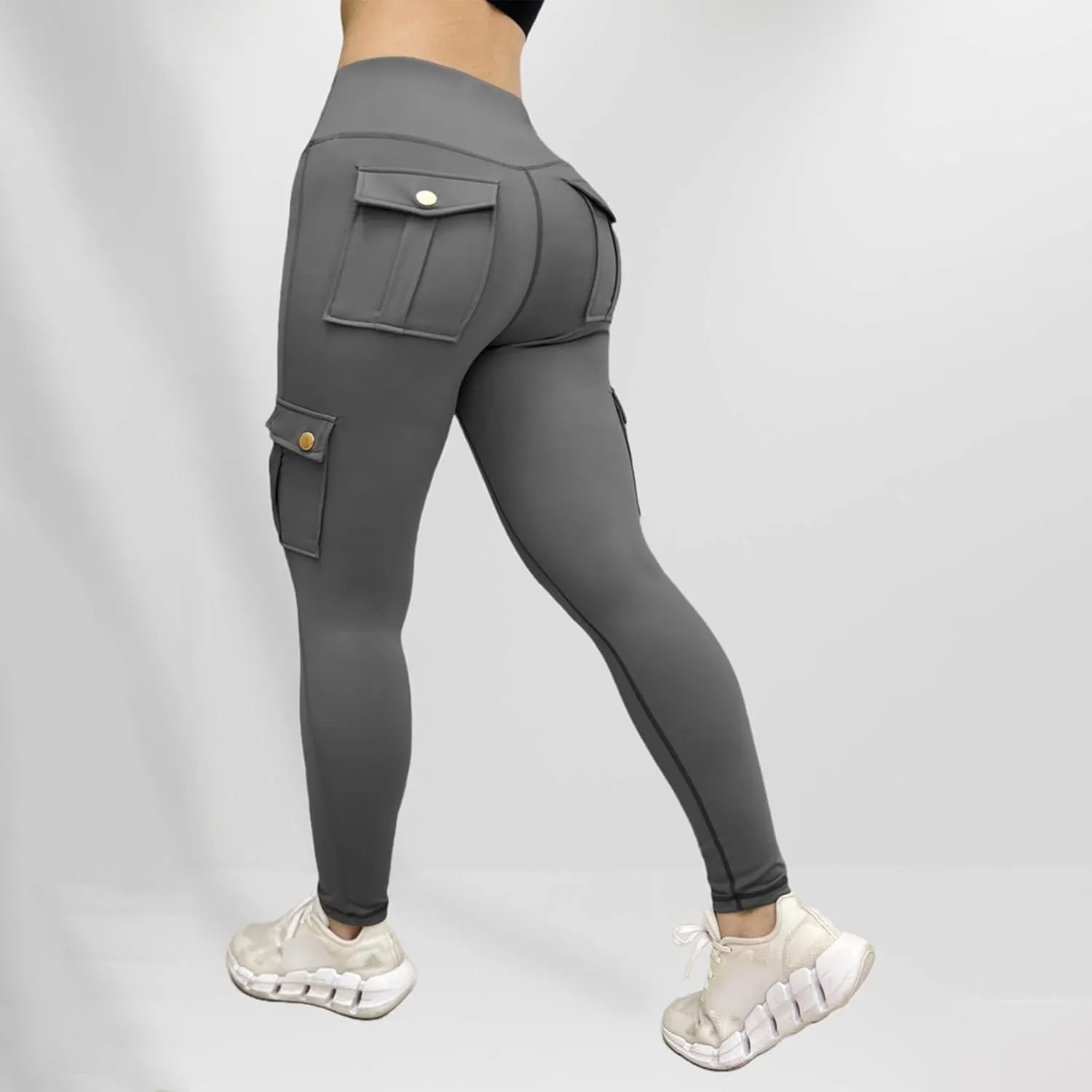 TARIENDY Women's Workout Cargo Leggings High Waist Tummy Control Running Yoga Pants Butt Lifting Leggings with Pockets