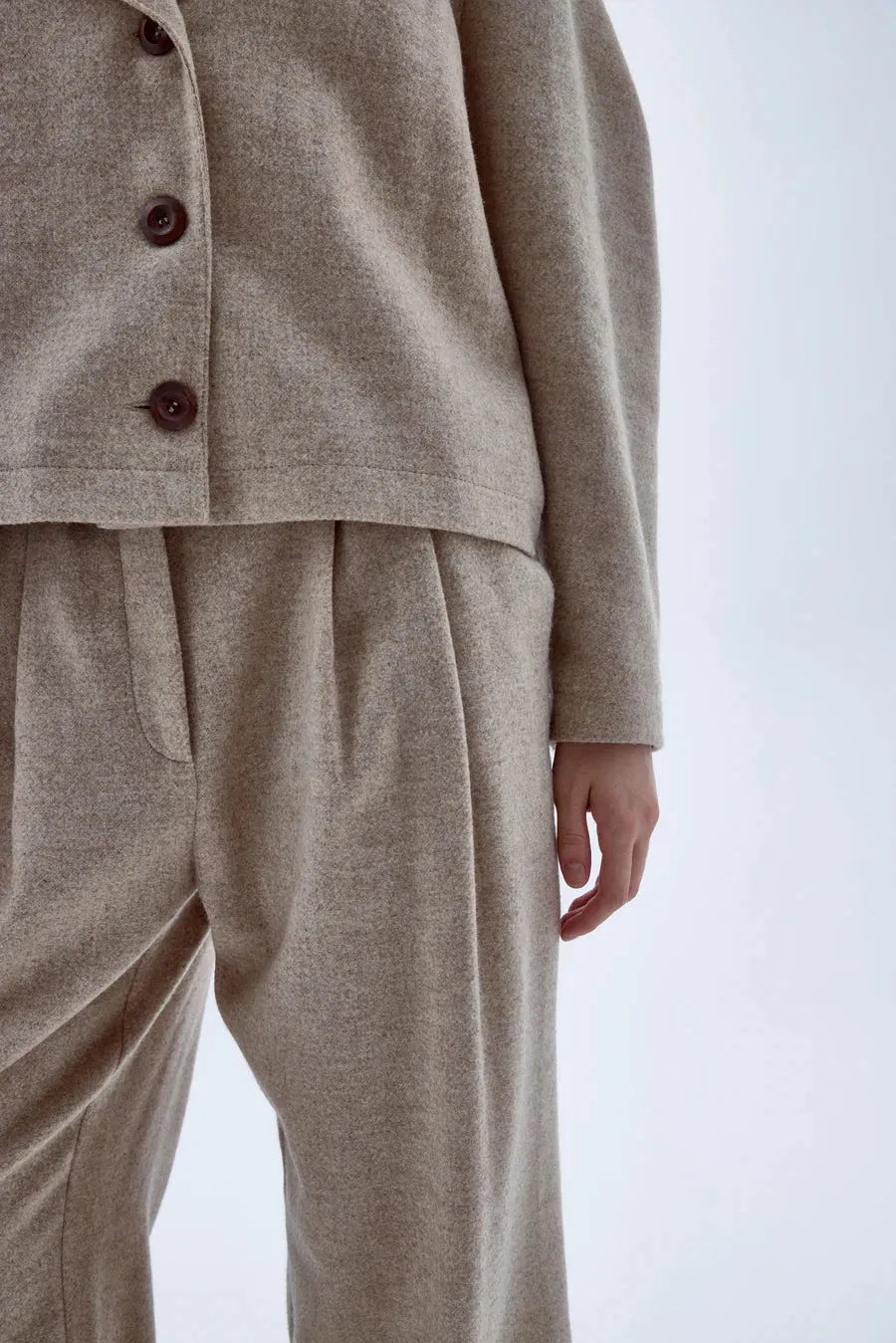 Tina Wool Trousers in Beige