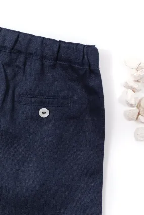 Trousers - Navy Linen