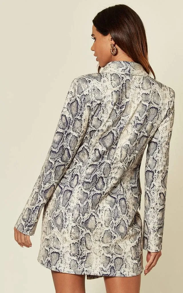 UNIQUE 21 Women Luxe Stain Breasted Asymmetric Blazer Dress - Ladies Elegant Casual Work Office Events Blazer Dresses