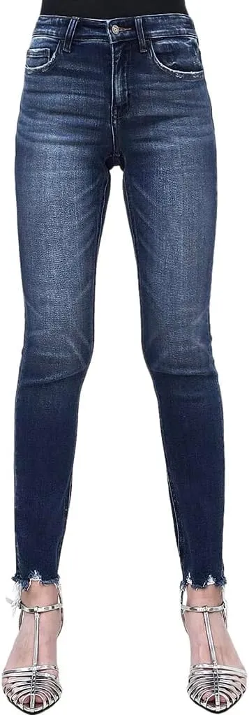 VERVET by Flying Monkey Distressed Skinny Jeans Stretch Mid-Rise