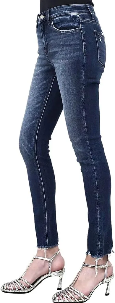 VERVET by Flying Monkey Distressed Skinny Jeans Stretch Mid-Rise
