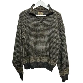 Vintage 90s TSR Outdoors Half Zip Grandpa Sweater Chunky Knit Pullover Medium