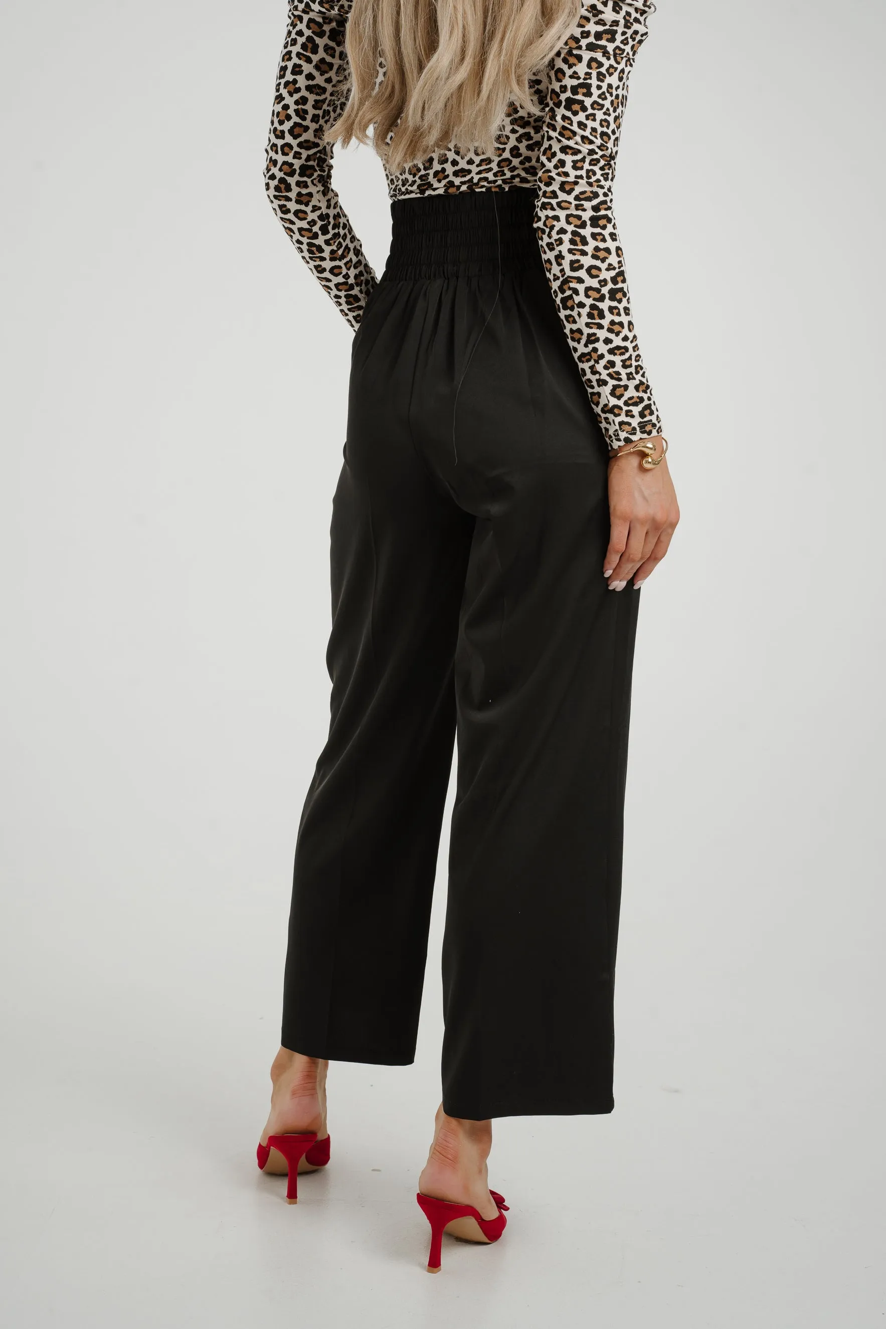 Willow Fitted Waist Trousers In Black