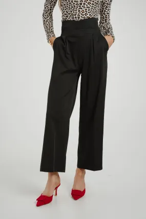 Willow Fitted Waist Trousers In Black