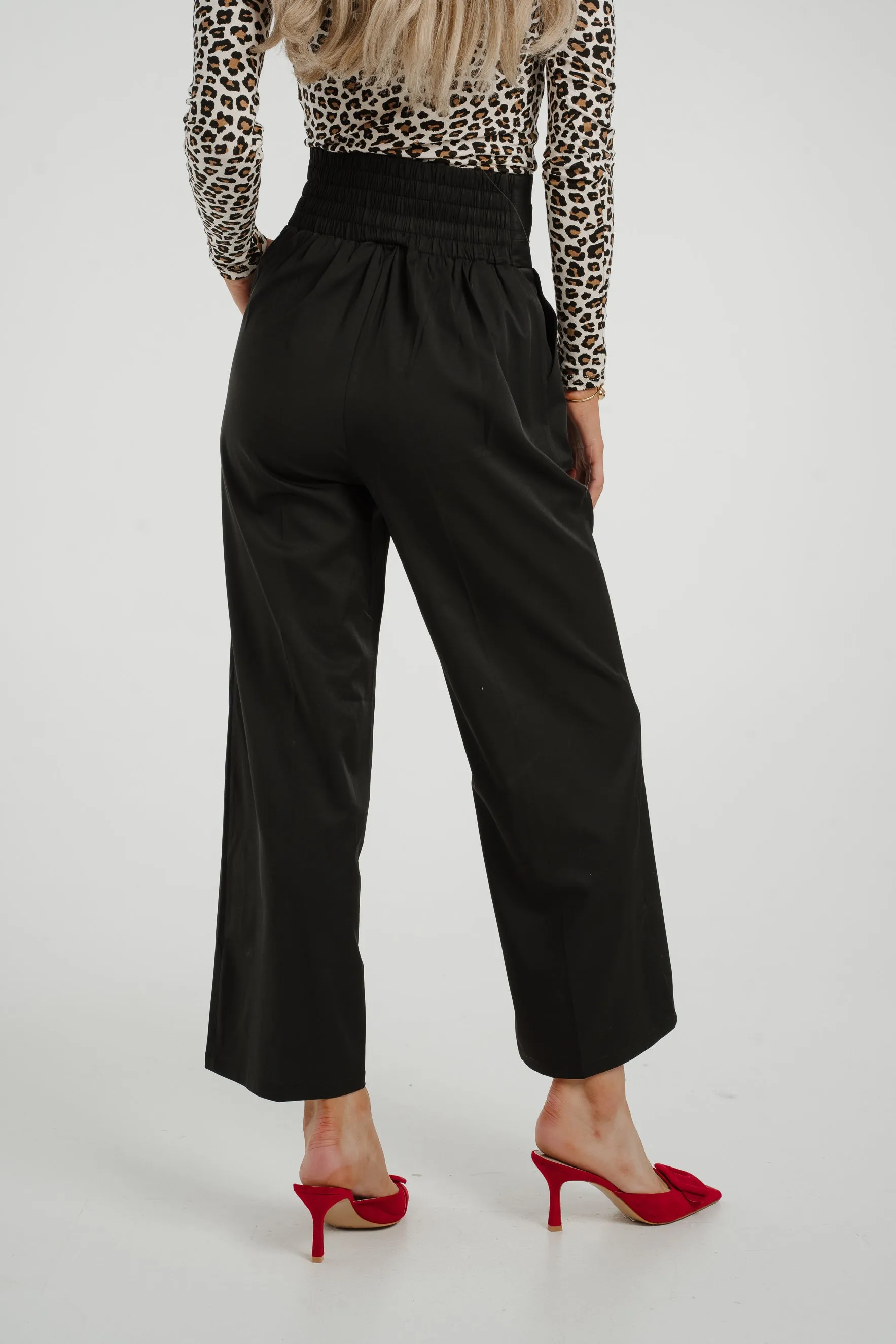 Willow Fitted Waist Trousers In Black