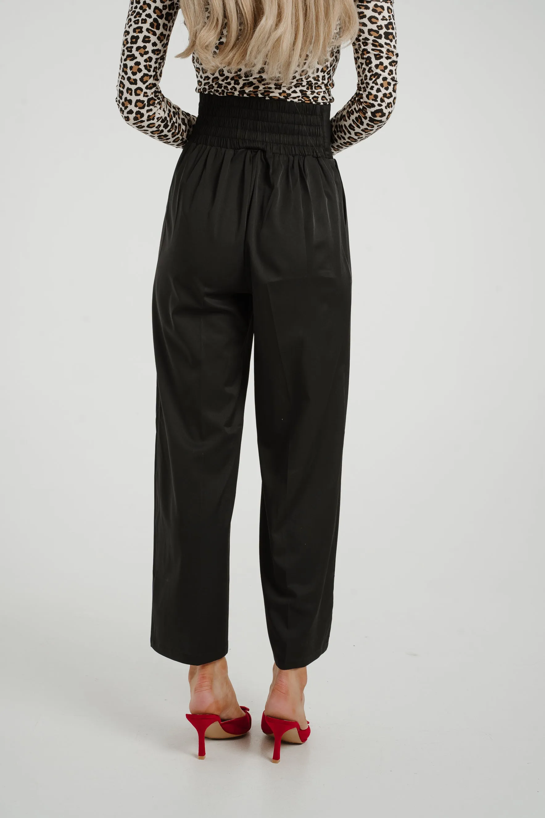 Willow Fitted Waist Trousers In Black