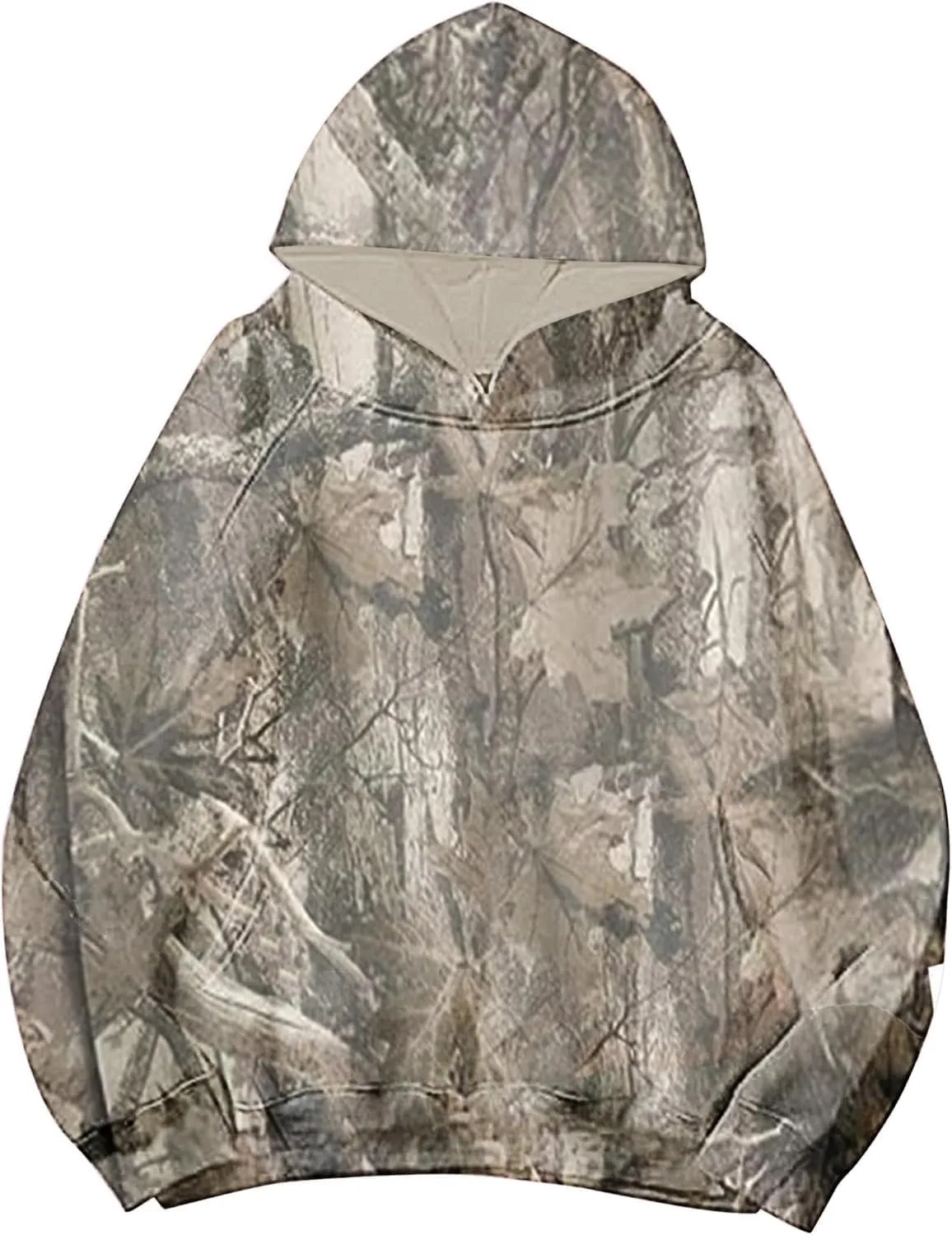 Womens Camo Hoodie Maple Leaf Print Oversized Fleece Hooded Sweatshirt Trendy Graphic Hoodie Pullover with Pocket
