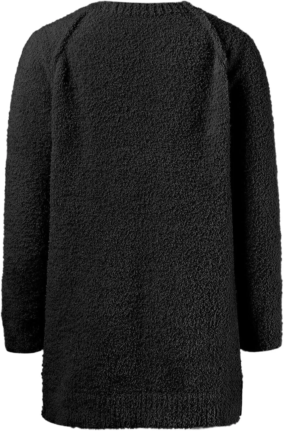 Womens Oversized Knit Sweater Creweneck Fleece Sweater Knit Chunky Loose Pullover Round Neck Plush Sweater