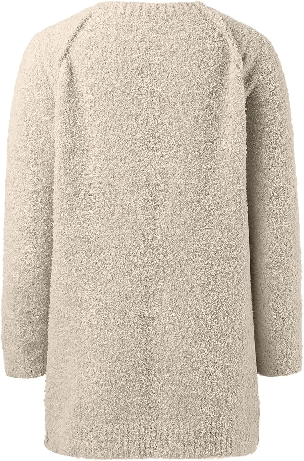 Womens Oversized Knit Sweater Creweneck Fleece Sweater Knit Chunky Loose Pullover Round Neck Plush Sweater