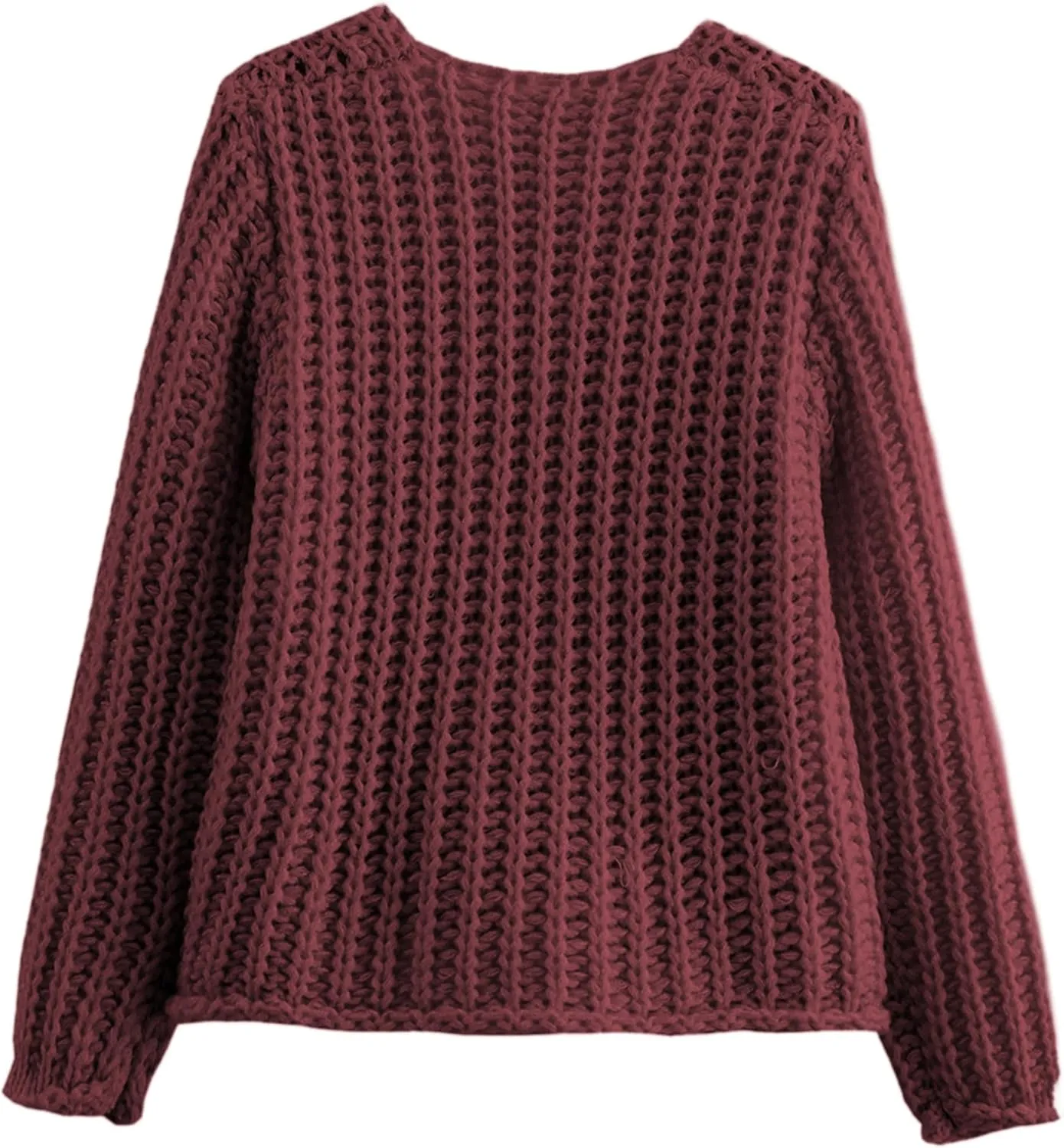 Zhiyouni Women's Cropped Cardigan Sweater Long Sleeves Button Down Chunky Knitted Coat